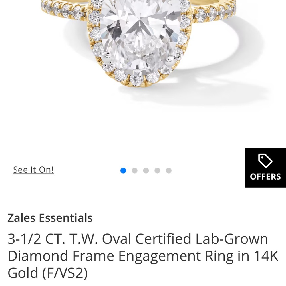 Zales Gold Oval Diamond Ring with box purchased 2 months ago. New condition. - Picture 5 of 6